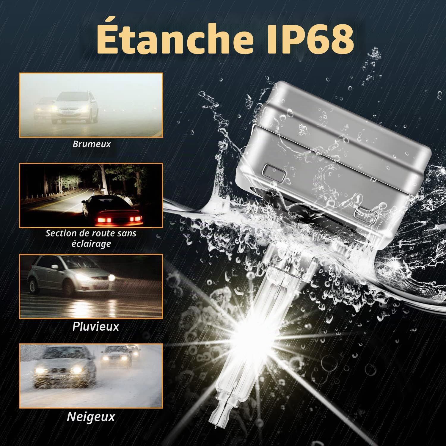 D3S HID Xénon Ampoules Blanc Chaud 4300K Remplacement de Phare 35W 12V Bi HID Kit de Rénovation de Phare Xenarc, Remplacez Les Ampoules de Phares Extérieurs au Xénon, 1 Paire