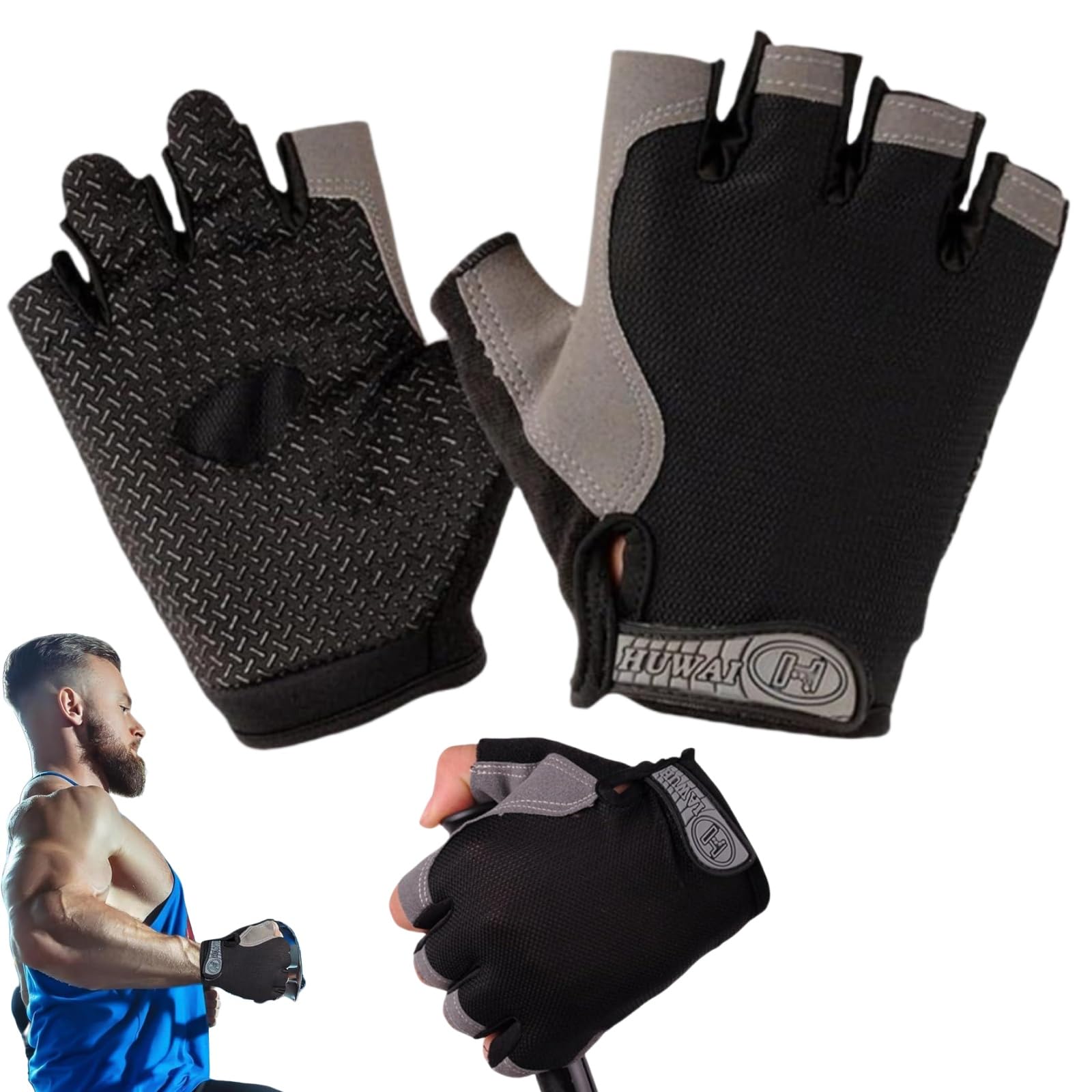 Rękawice fitness,Rękawice gimnastyczne dla kobiet i mężczyzn,Oddychające rękawice fitness dla mężczyzn i kobiet,antypoślizgowe,silikonowe, ochrona dłoni,do treningu,jazdy na rowerze,trakcji itp
