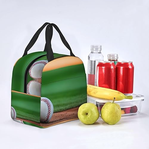 Miniatura 6 de Lonchera de trabajo, bolsa de almuerzo de viaje de béisbol para mujeres y hombres, contenedor de almuerzo aislado reutilizable de gran capacidad