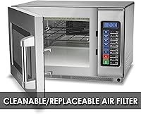 Vista 4 de Waring Horno Microondas Comercial WMO120 de Servicio Pesado, 1.2 Pies Cúbicos, 10 Ajustes de Memoria Programables, 5 Niveles de Potencia