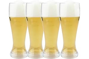Classic Outdoor Beer Glasses, 16 oz Unbreakable, Clear Drinking Glass, BPA Free (Set of 4)
