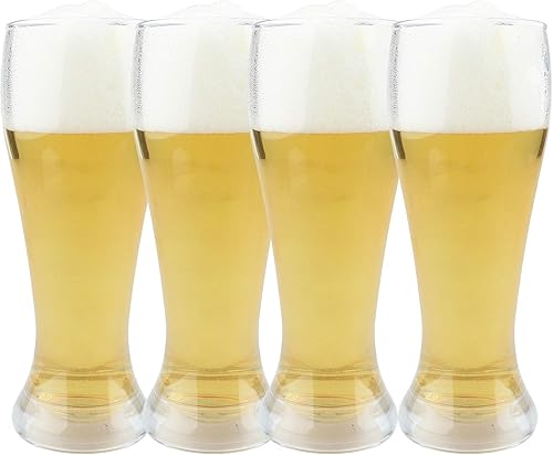 Vasos de plástico Pilsner 16 oz irrompibles clásico vasos de cerveza vidrio transparente sin BPA juego de 4