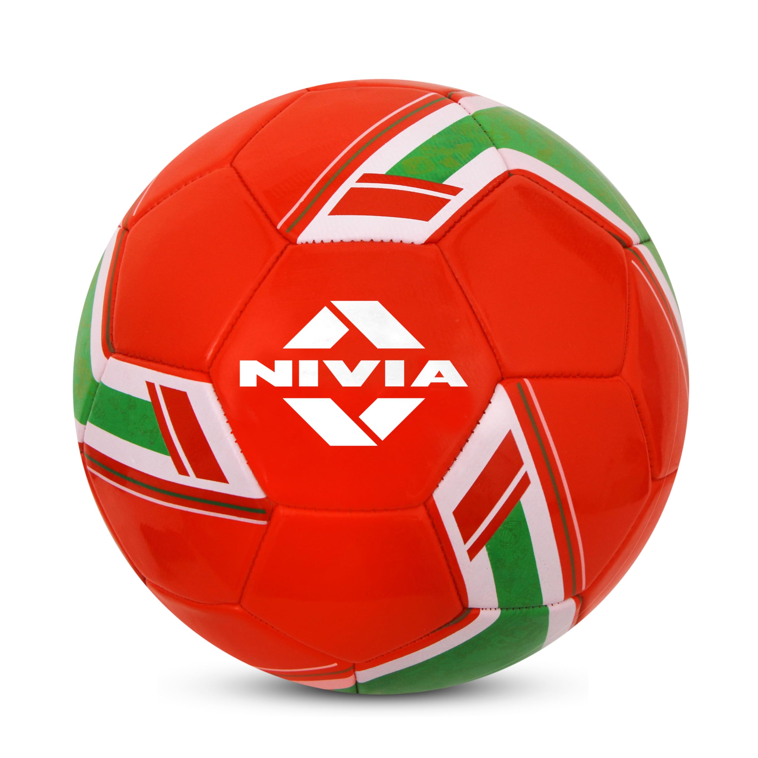 Nivia Spinner Machine Stitched Football (Portugal), 32 Panel Football, PVC Stitched Football, Football for Traning, Recreational, Beginners, Soccer Ball, Football Size - 5 (Multicolour)