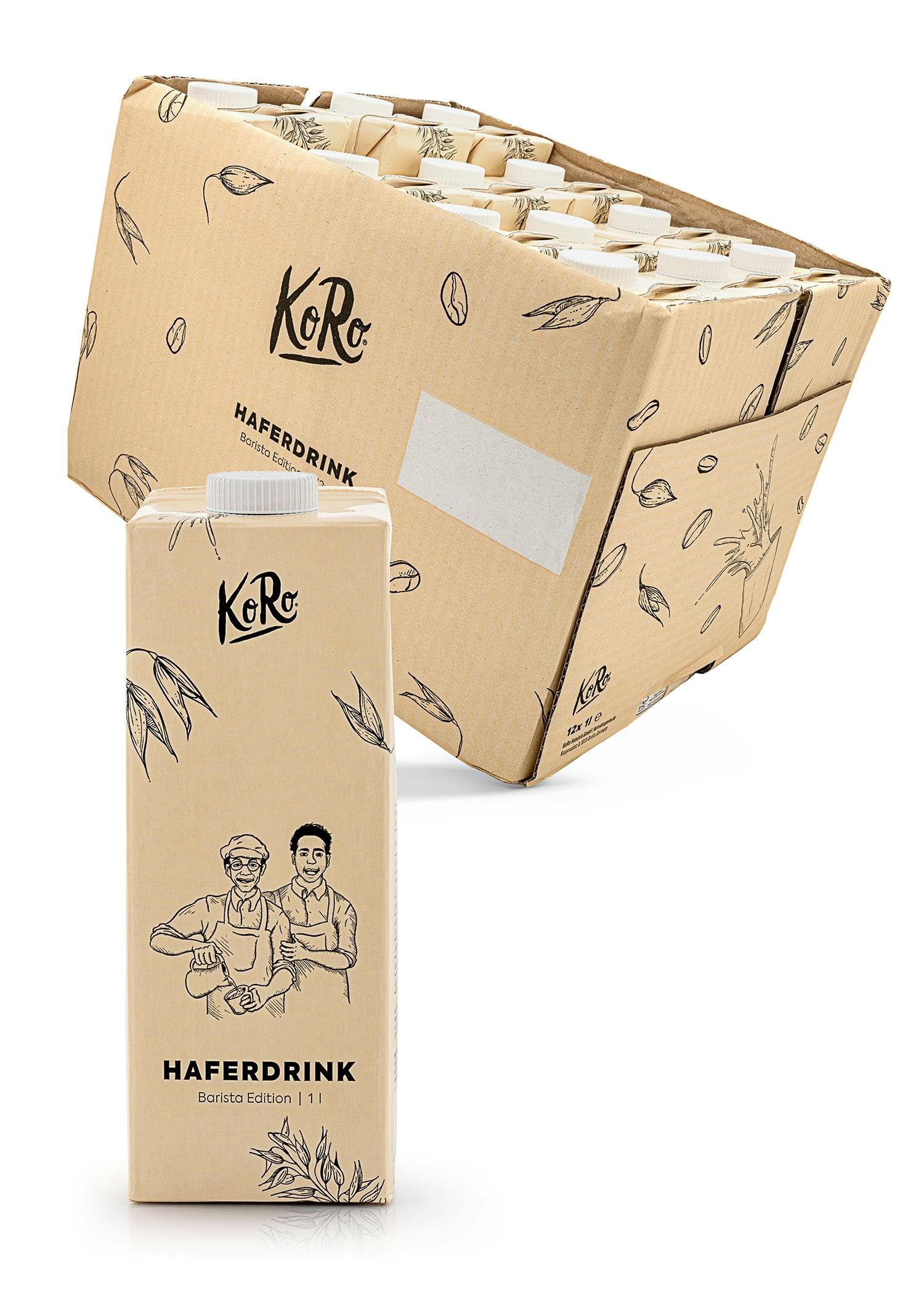 KoRo - Boisson d'avoine Barista 12 x 1 L - Vegan - Sans gluten - Sans sucre raffiné