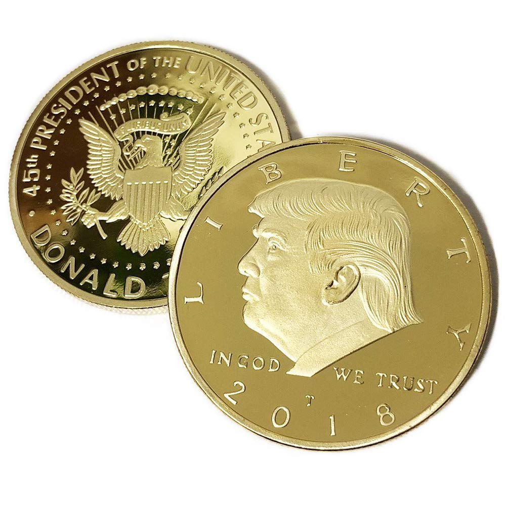 Amazon.co.jp: 2パックThe Official 2018ゴールドドナルド・トランプ記念コイン – Authentic 24  KゴールドCollectible Coinの45thアメリカ合衆国大統領 – Republican Collectibles Challenge  Memorabiliaギフト[ケース付属] : ホビー