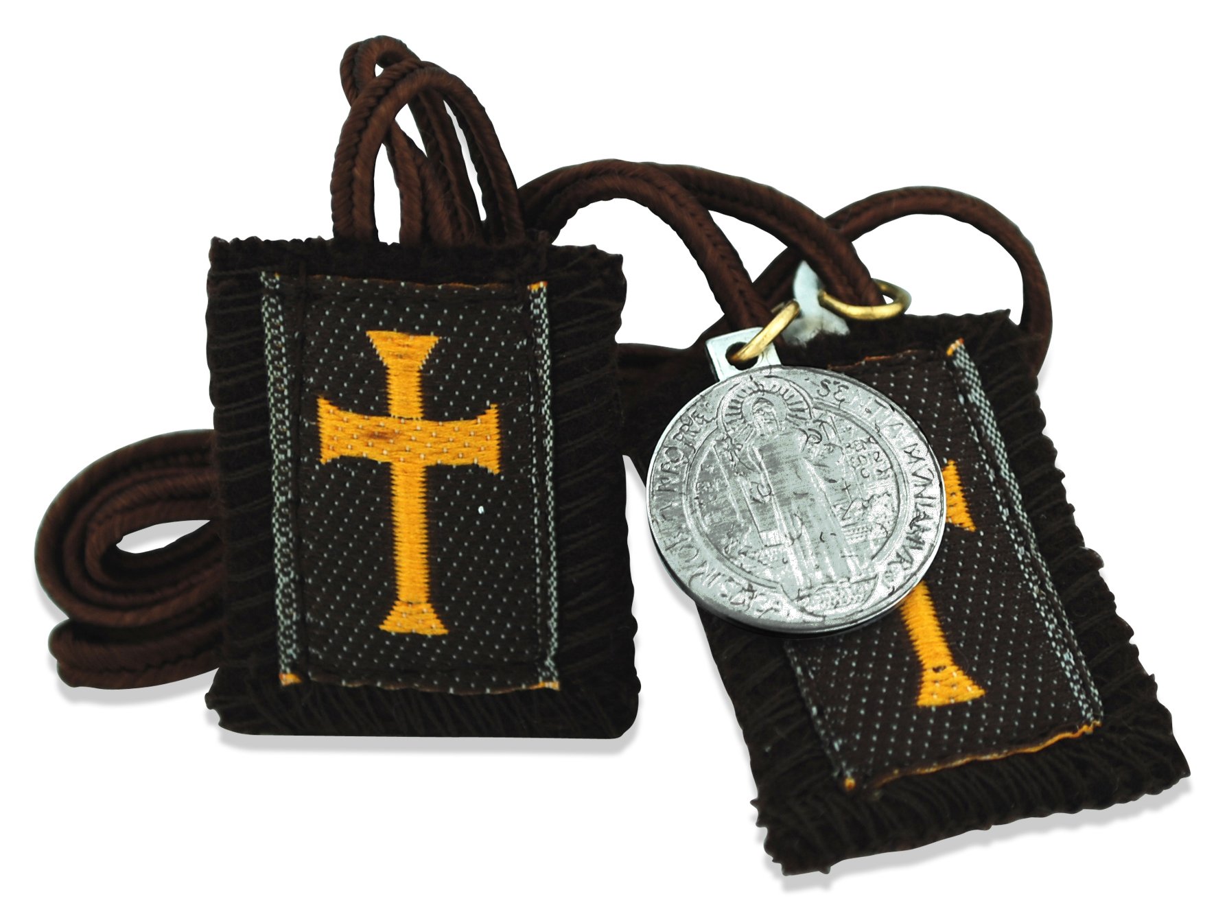 Catholic Children's First Communion Scapular - Wool Scapular With Crucifix & Medal