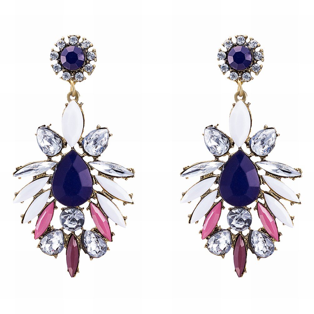 Europe and the United States Fashion/Long Paragraph Diamond Alloy Retro Earrings/Ladies/Stainless Steel/Anti-allergic/Silver Flashing/Diamonds/Crystal Elements Earrings/Small and Exqui