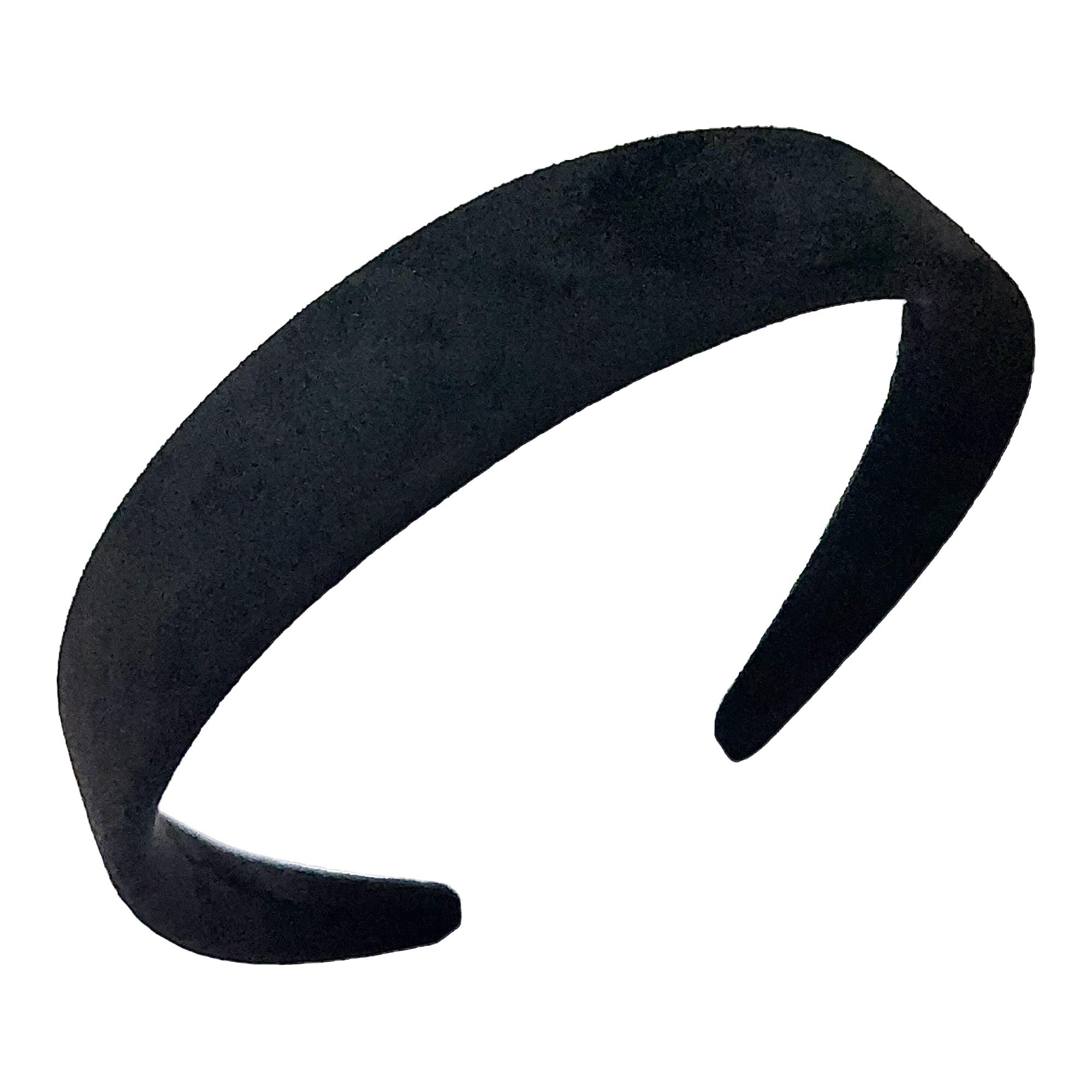 Leonyvie Suede Leather Matt Finish Flat Headband (Black-2.5CM) - Image 2 thumbnail