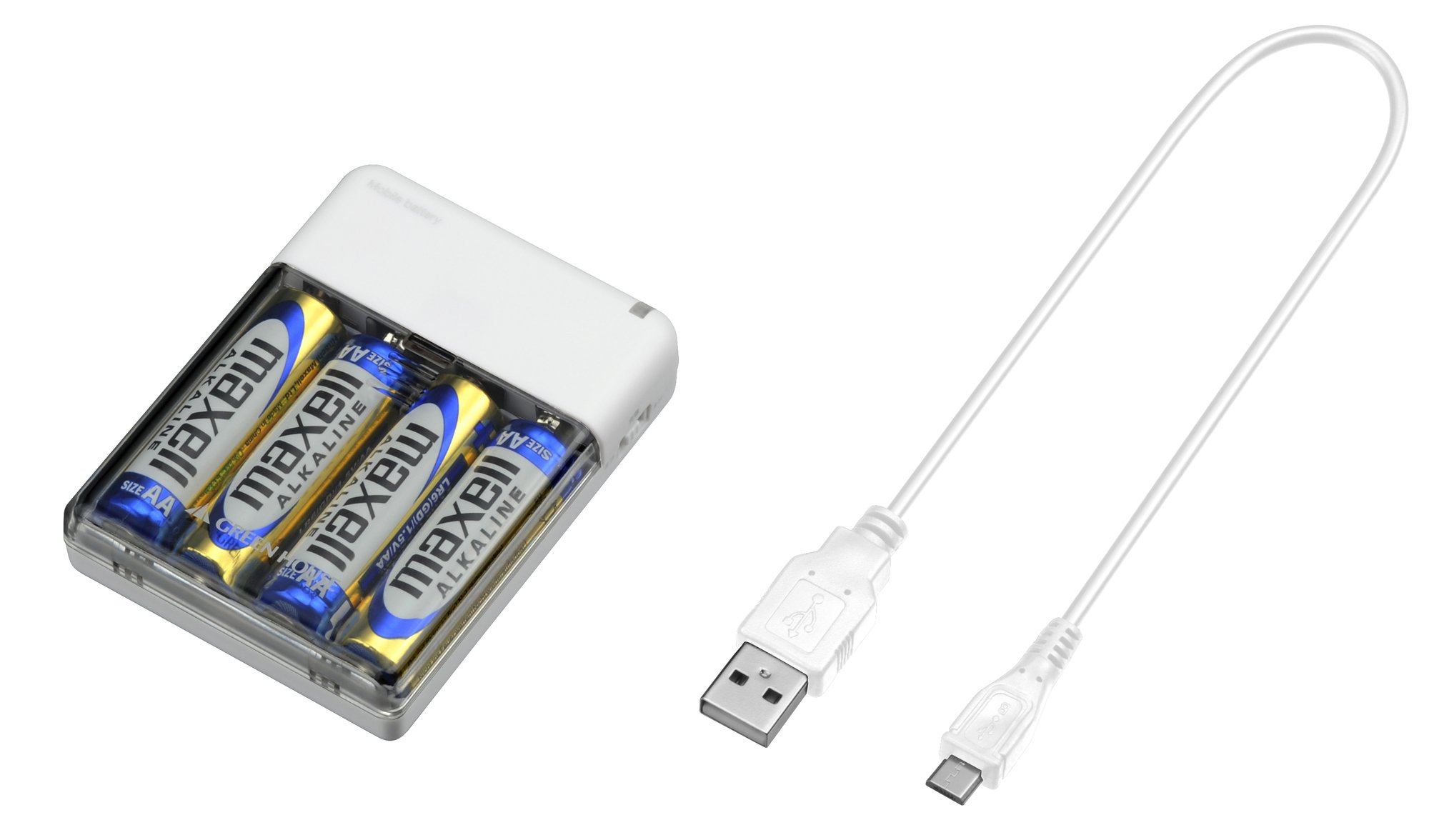 Amazon | GREEN HOUSE モバイルバッテリー 乾電池式 ホワイト GH