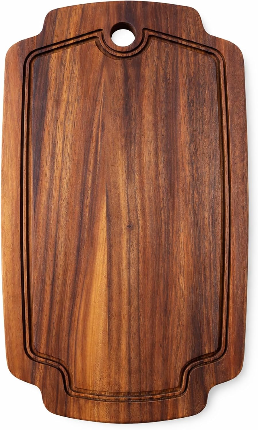 Ironwood Gourmet Pinehurst XL Acacia Wood Charcuterie Board, 20" x 12" Wooden Serving Board