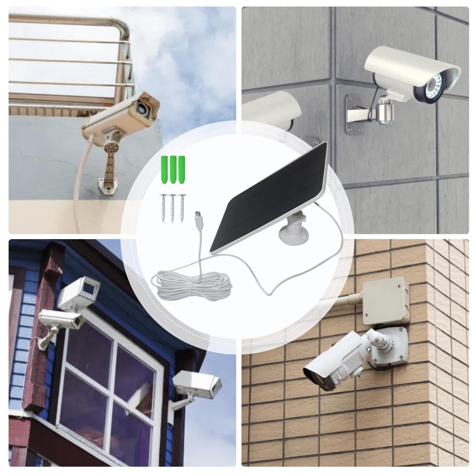 Caricatore solare Ring per fotocamera resistente alle intemperie, ricaricabile, | Caricatore solare per campanello anello di manutenzione, proiettore di sicurezza per interni esterni casa fuoristrada