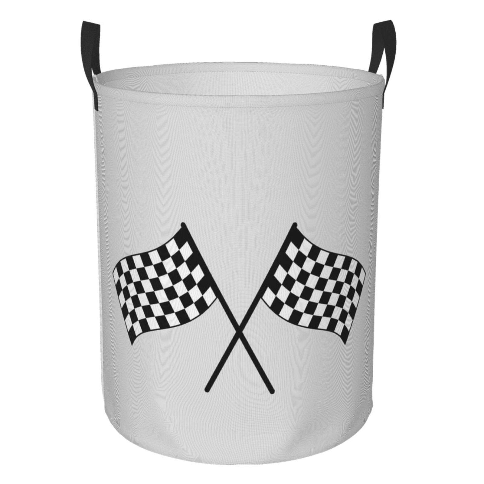 Racing Flag Laundry Basket,Laundry Hamper,Collapsible Storage Bin,Clothes Baskets,Nursery Hamper for Home,Office,Dorm