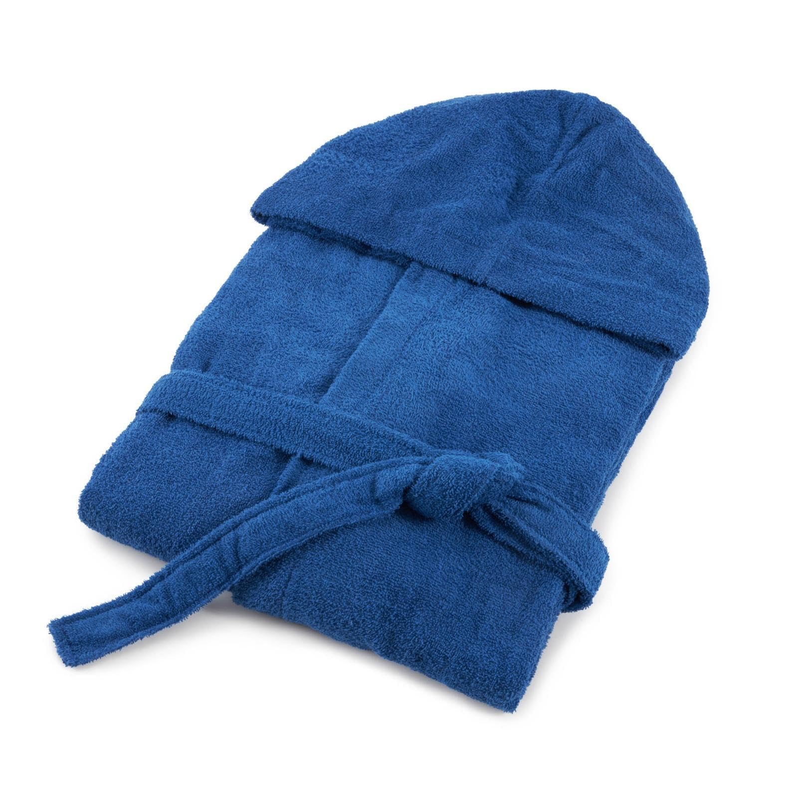 Accappatoio Uomo Donna in microspugna 100% cotone 260 grammi con cappuccio e tasche Journey (IT, Testo, XL, Regular, Regular, 1-Oceano)