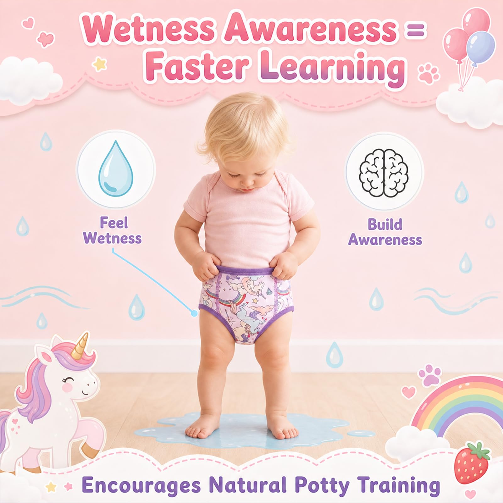 MOEMOE BABY Töpfchen Trainingshose Kinder 6 Stück Trainings Unterhosen für Jungen & Mädchen 2-9 Jahre