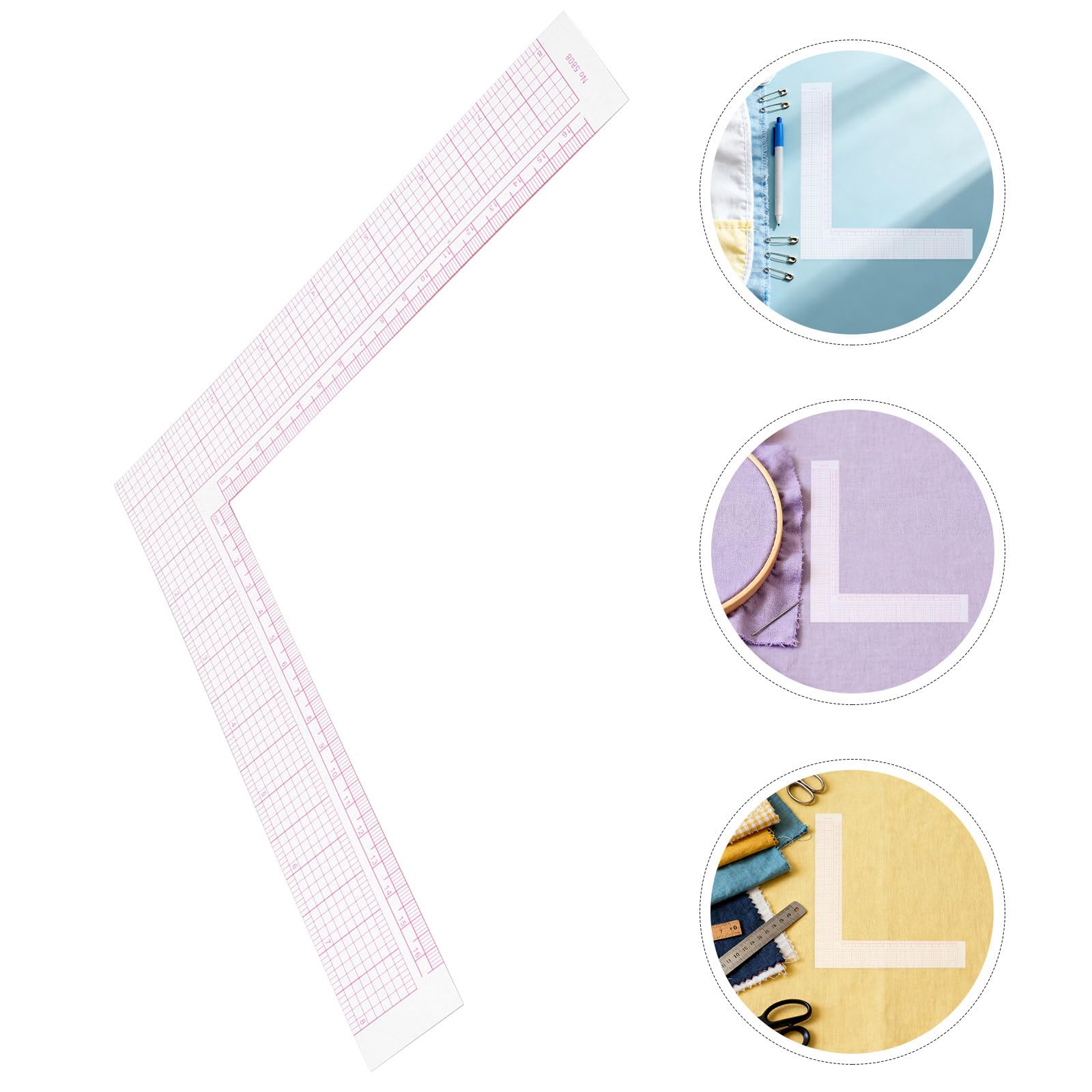 SEWACC 30 Piezas Regla de Costura en Forma de L para Medir Escala Interior Transparente, Ligera y Precisa, Herramienta Adecuado para Confección de Patrones en Moda y Hogar