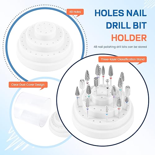 Miniatura 3 de Organizador de brocas para arte de uñas, 48 agujeros, caja de almacenamiento, soporte para exhibición, accesorios de manicura, herramientas de