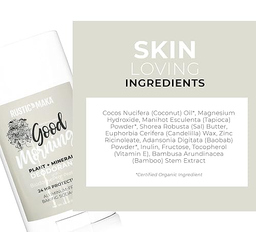 Miniatura 6 de Rustic MAKA Desodorante natural, buenos días, sin aluminio, sin parabenos, neutralizador de olores, sin fragancia, sin crueldad animal