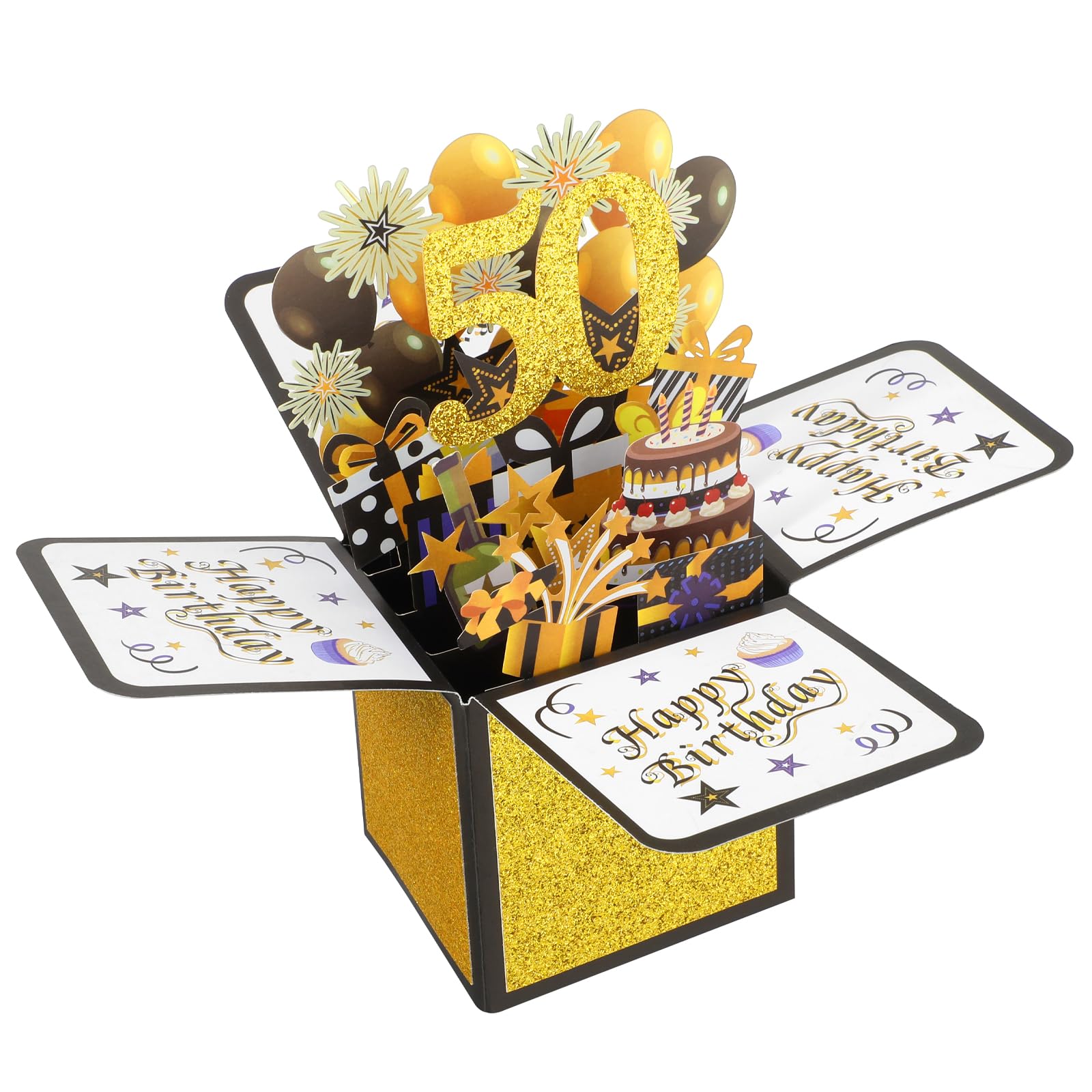 Amazon | Tyqour 50歳の誕生日カード ポップアップカード クール