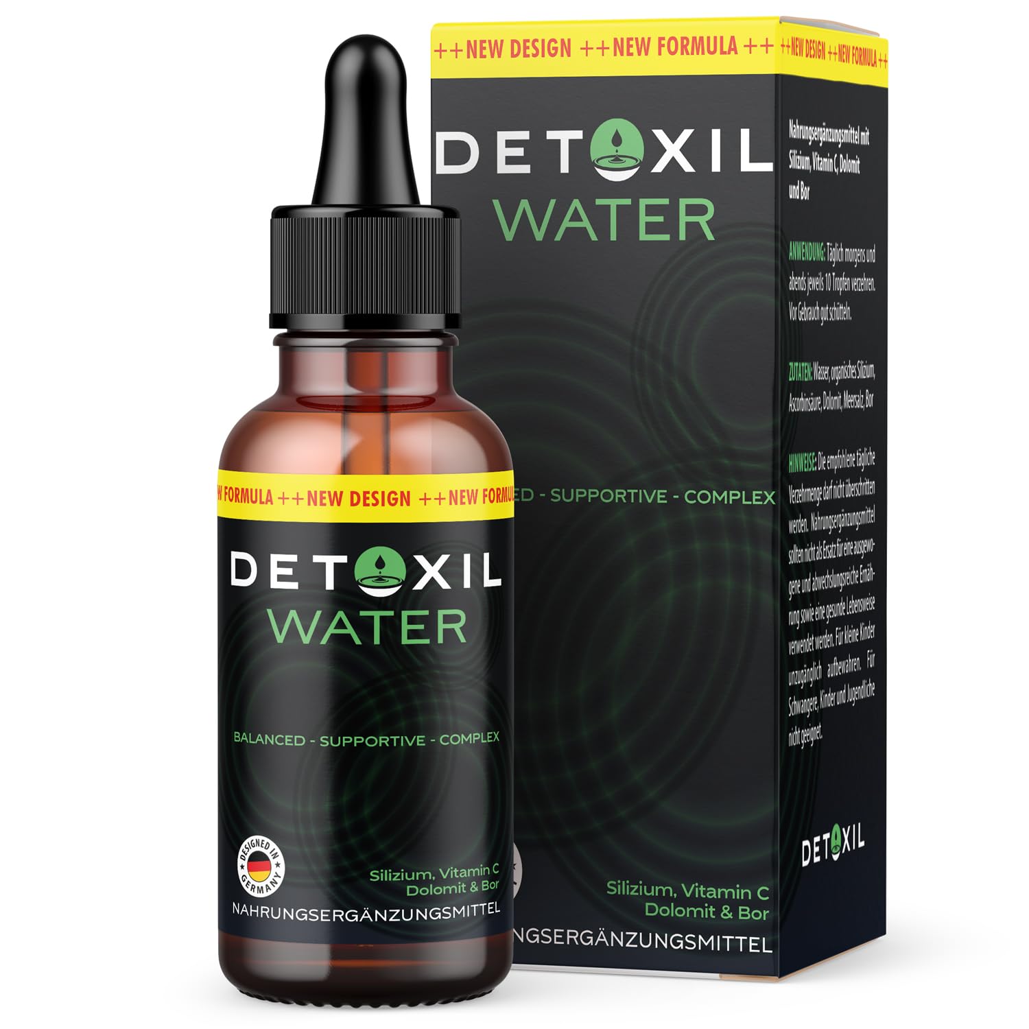 Detoxil Water Tropfen | mit Silizium und Vitamin C | einfache Anwendung | Inhalt 50 ml