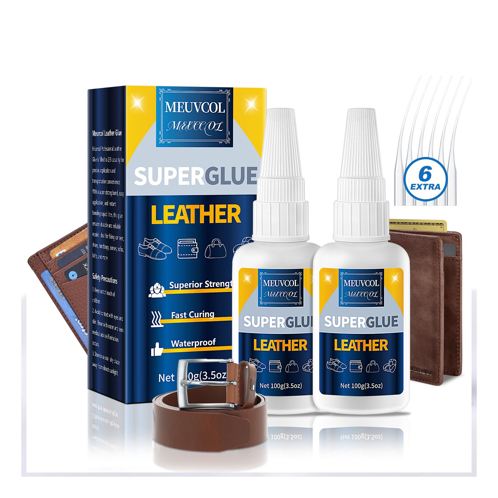 Super Glue for Leather - 100g Leather Glue Adhesive for Purses, Sofa, Shoe, and Furniture, Heavy Duty Waterproof Adhesive for Leathercraft, Upholstery