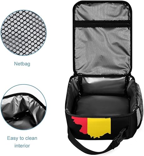 Miniatura 4 de Belgian Map Flag Insulated Lunch Bag for Women Men Reusable Lunch Box Tote Bag for Work Travel