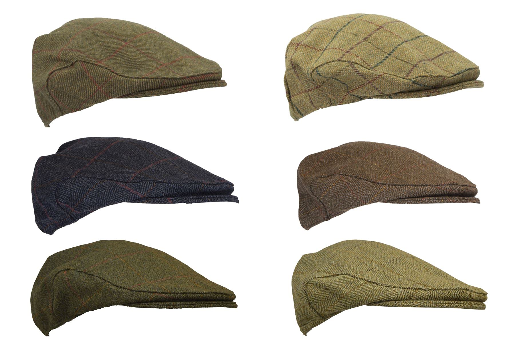 WALKER AND HAWKES Unisex Schiebermütze aus Tweed - Country-Stil - Dunkles Salbeigrün - L (59cm)