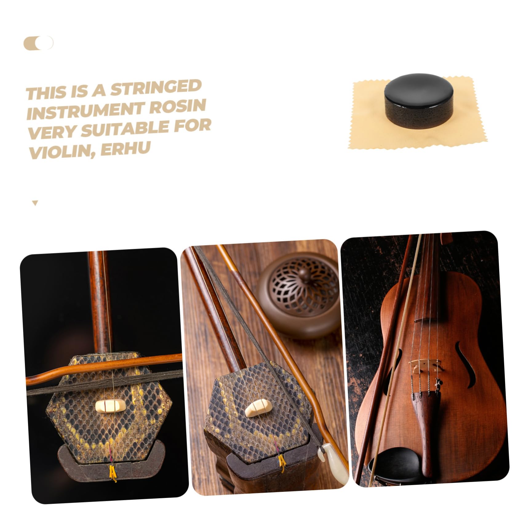 Generic Violin Bulk Pack 4pcs Natural for Violin Viola Low-dust String Maintenance