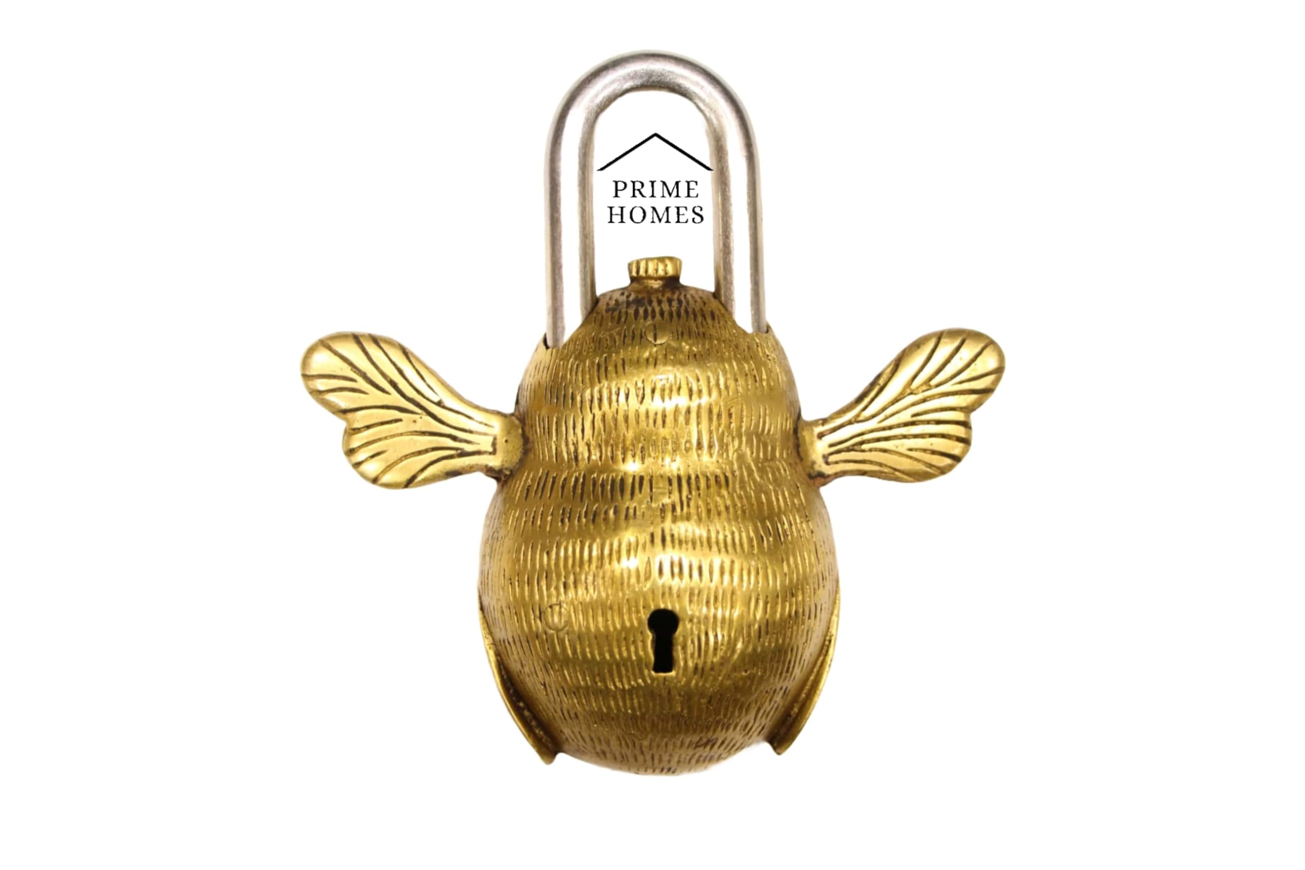 BHAVIKA DECOR Brass Bee Padlock Antique Design Door Lock