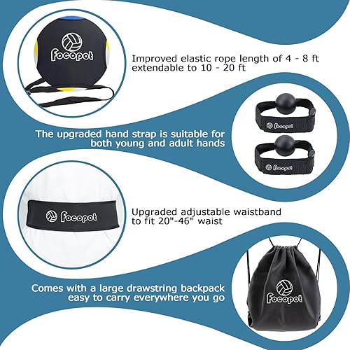 Miniatura 3 de Equipo de entrenamiento de voleibol, entrenador de voleibol en solitario para practicar servir, pinchar, establecer y pasar, regalo perfecto para