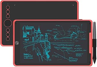 HUION H320M Drawing Pen Tablet Graphics Tablet Inspiroy Ink LCD Writing Tablet with Battery-Free Stylus PW100 8192 Pressure Sensitivity (Red)
