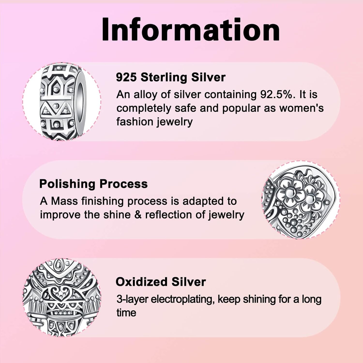 Lucky Elephant Dangle Charm 925 Sterling Silver Charm Fits Women's Charm Bracelet & Necklace Valentine's Day Mother's Day Jewelry Gifts for Women - Image 5