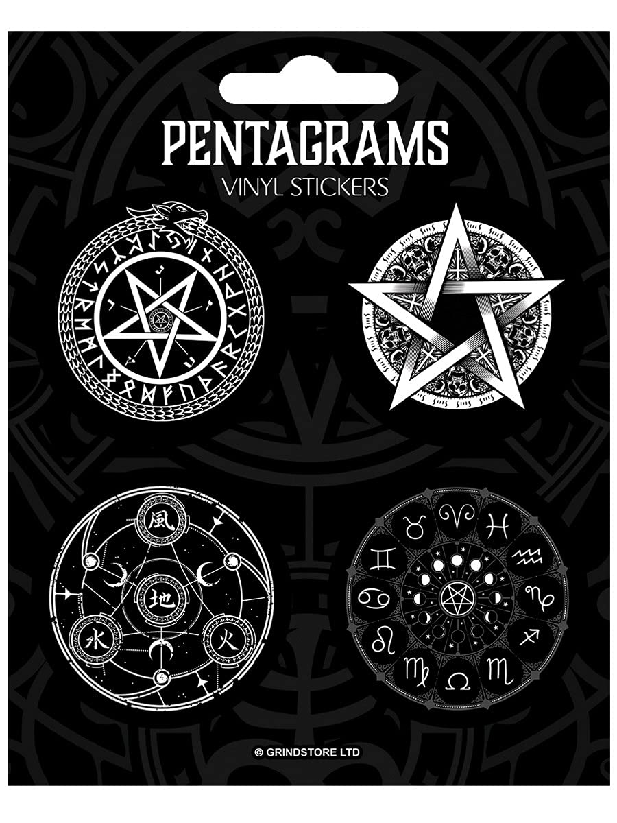 Grindstore Black Pentagrams Vinyl Sticker Set