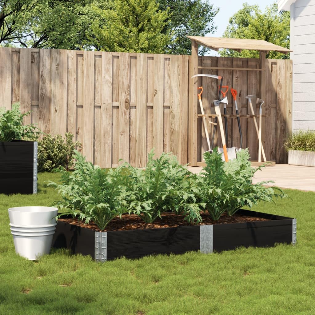 Macetero negro de madera maciza de pino 150 x 100 cm, plegable y apilable, resistente a la intemperie, para balcón, terraza, jardín, ideal para verduras, hierbas y flores