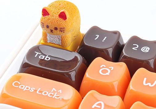 Artisan ESC Keycaps, Cute Butter Cat Keycap, Resin Handmade Mechanical Keyboard DIY Personalized Custom Keycap, Single 1U Replace Key for ESC Key Mechanical Keyboard