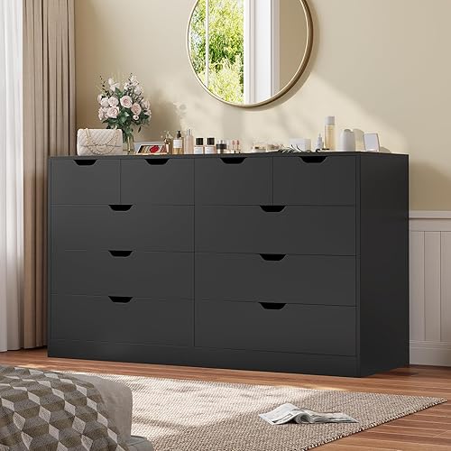 Miniatura 13 de Cómoda alta con 7 cajones, cómoda moderna de color blanco para dormitorio, cómodas de armario con cajones para sala de estar, entrada, pasillo