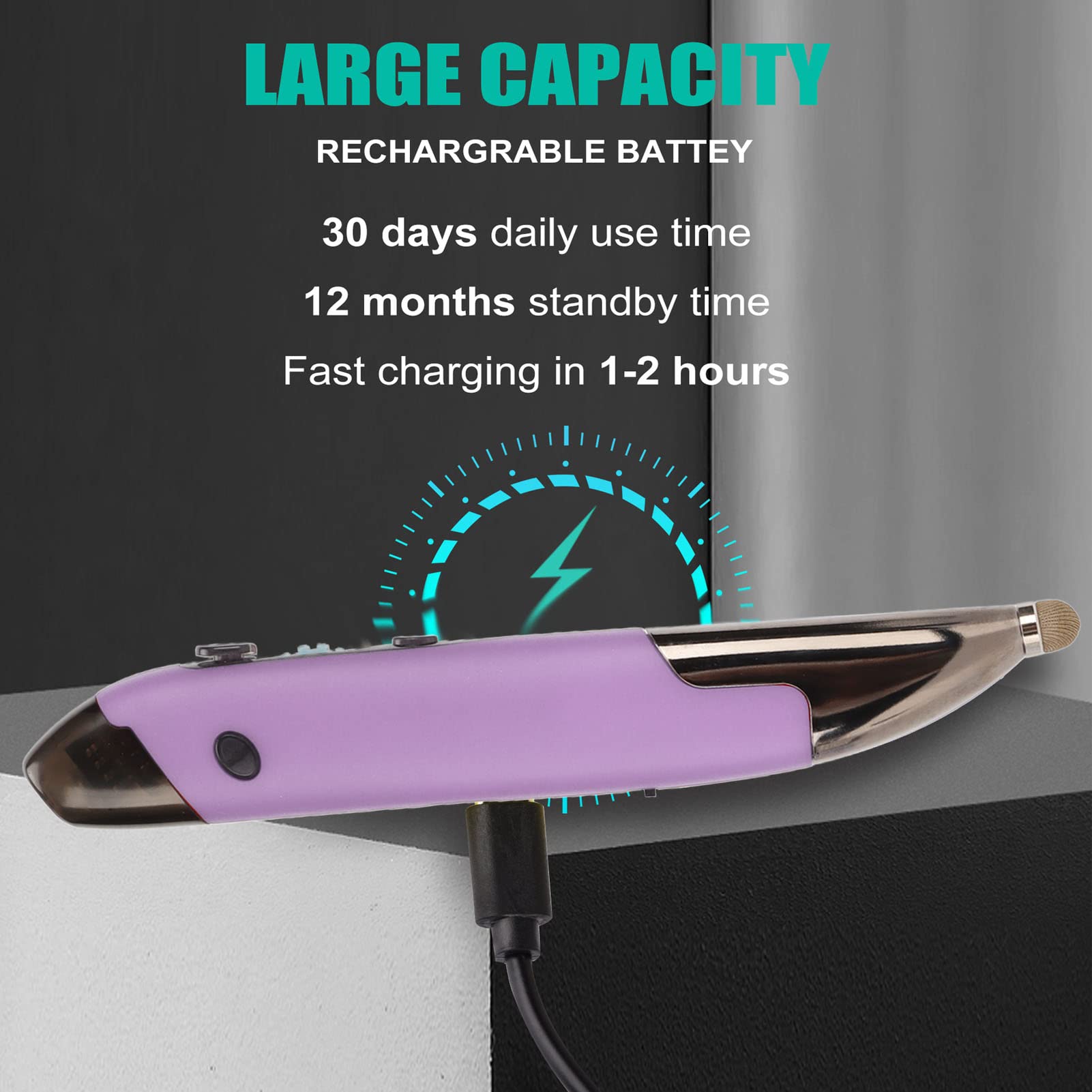 Asixxsix Ratón de Bolsillo óptico Inalámbrico, Bluetooth 2.4G Inalámbrico 2 en 1 Ratón de Lápiz Digital Recargable Luminoso Retroiluminado Ratón Ergonómico Silencioso para PC Computadora(Púrpura)