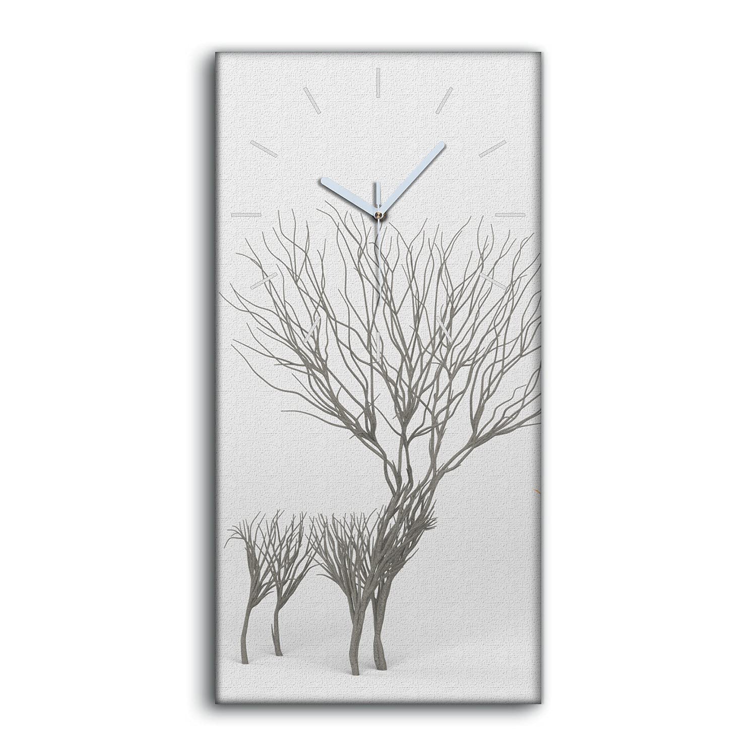 Horloge sur toile silence art moderne abstrait feuilles de cerf 30x60