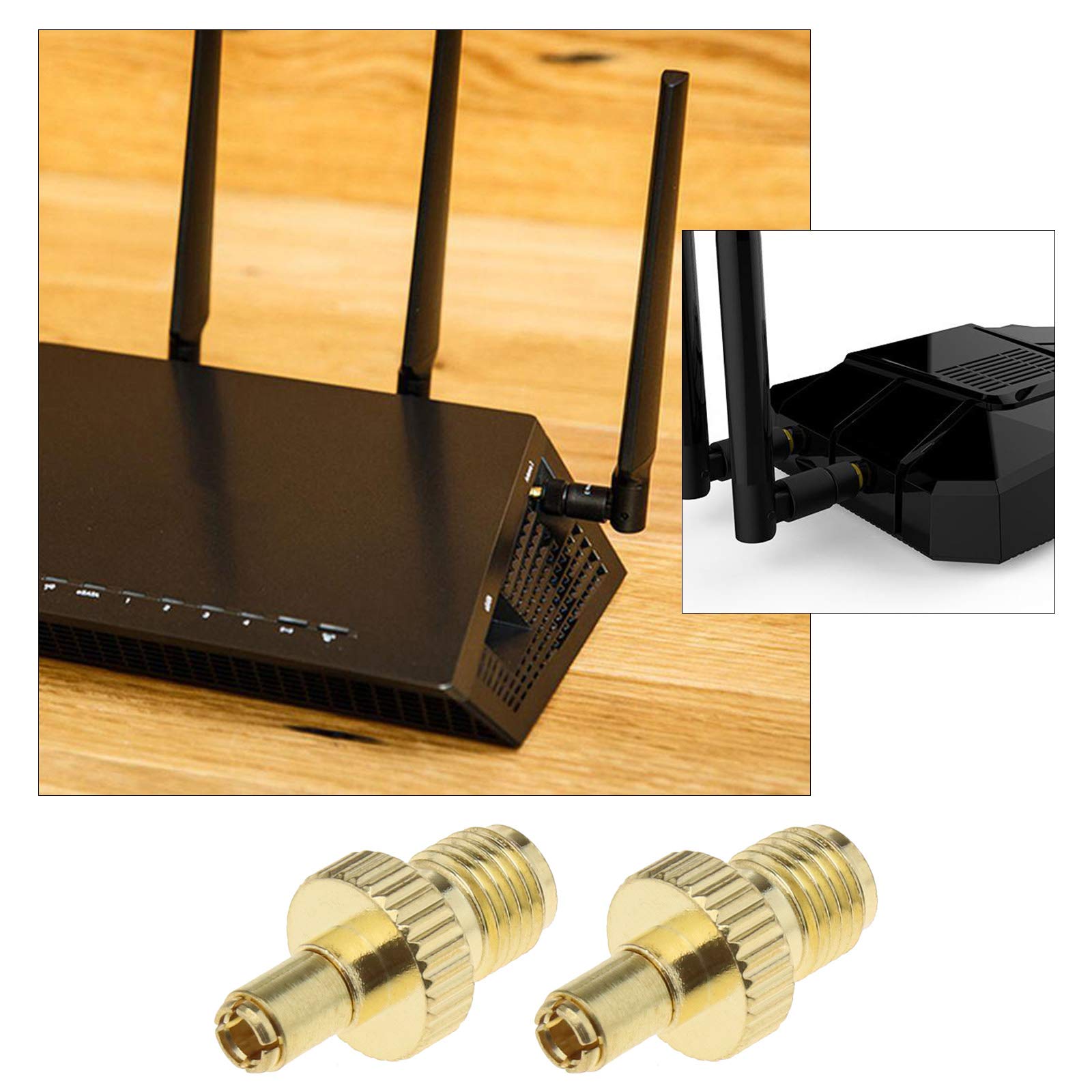 2 x SMA żeński na TS9 męski adapter RF złącza koncentryczne pozłacane do anten transmitowane Wi-Fi Telecom Bezprzewodowe urządzenia LAN