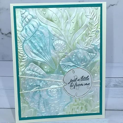 Miniatura 3 de CYFUN DESIGN Carpeta de relieve con textura 3D que se desvanece, fondo de conchas de plástico para hacer tarjetas, álbumes de recortes y otras