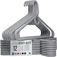 Vista 19 de NEATERIZE Perchas de ropa de plástico ultra resistentes - Blanco - Percha duradera para abrigos, trajes y ropa. Perchas De Ropa
