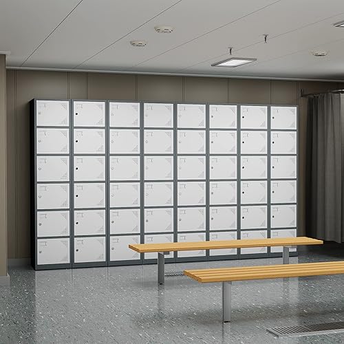 Miniatura 9 de Armario de almacenamiento de metal, armario de almacenamiento de casillero de 71 pulgadas de alto para empleados, armario de almacenamiento de acero