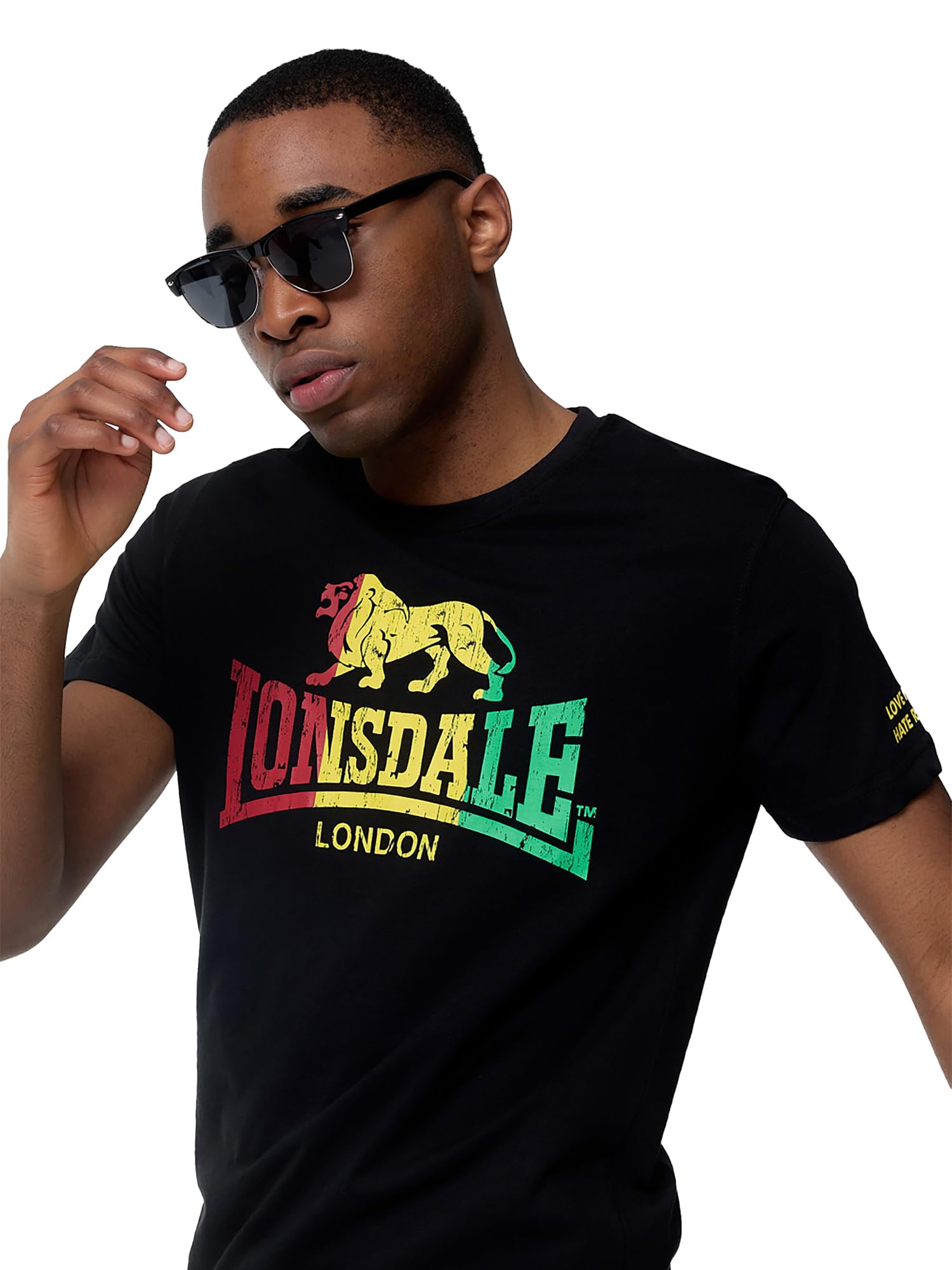 Lonsdale Men's Black Freedom T-Shirt, XX-Large