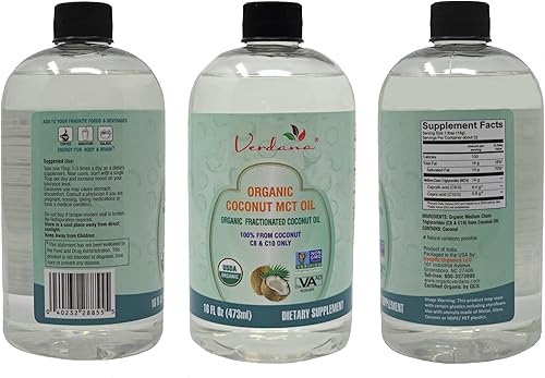 Miniatura 2 de Verdana Aceite de coco orgánico certificado por USDA aceite de coco fraccionado 100 puro sin granos de palma utilizados Kosher grado alimenticio