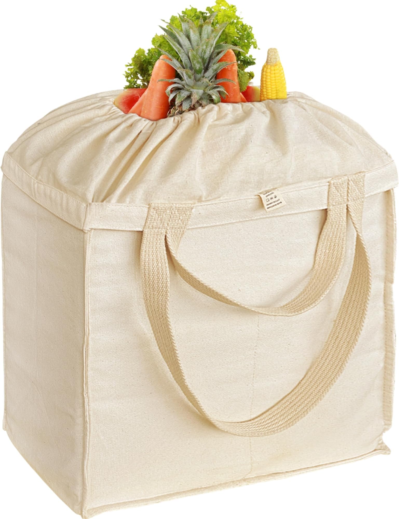 ANLACO Reusable Grocery Bags - Canvas Tote Bag for Shopping Groceries with Handles, XL Set, Heavy Duty, Foldable, Washable