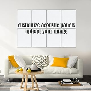 Yrendenge Personalized Design Art Acoustic Panels, Self-adhesive Soundproofing Panels Acoustic Wall Panels, 8 Pack Sound Insulation Panels Sound Proofing Padding Noise Canceling for Home, Studio