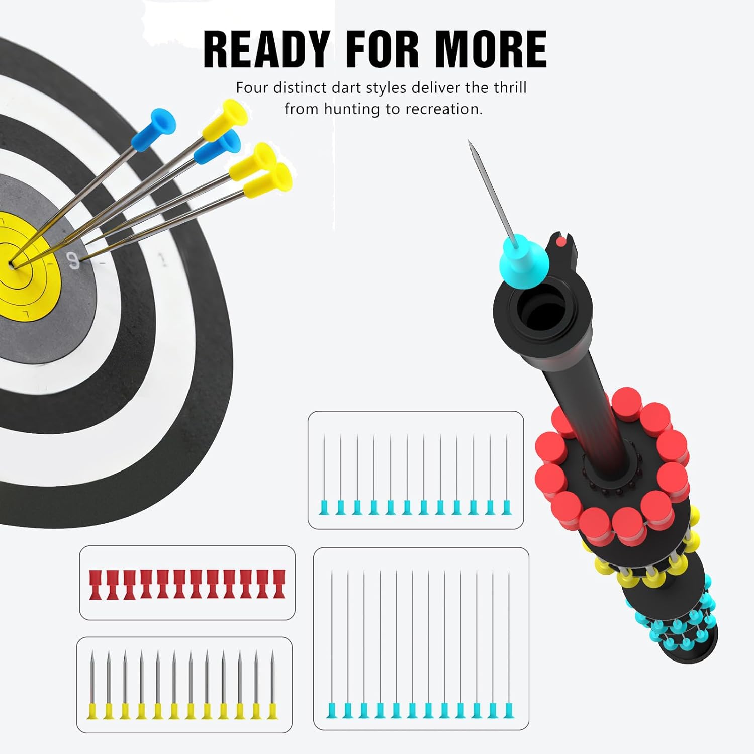 Blowgun, 36 Inch .40 Caliber Blow Dart Gun, 2026 Upgraded 2-Tube Combo with 48 Darts, Powerful & Accurate for Outdoor Target Practice & Hunting