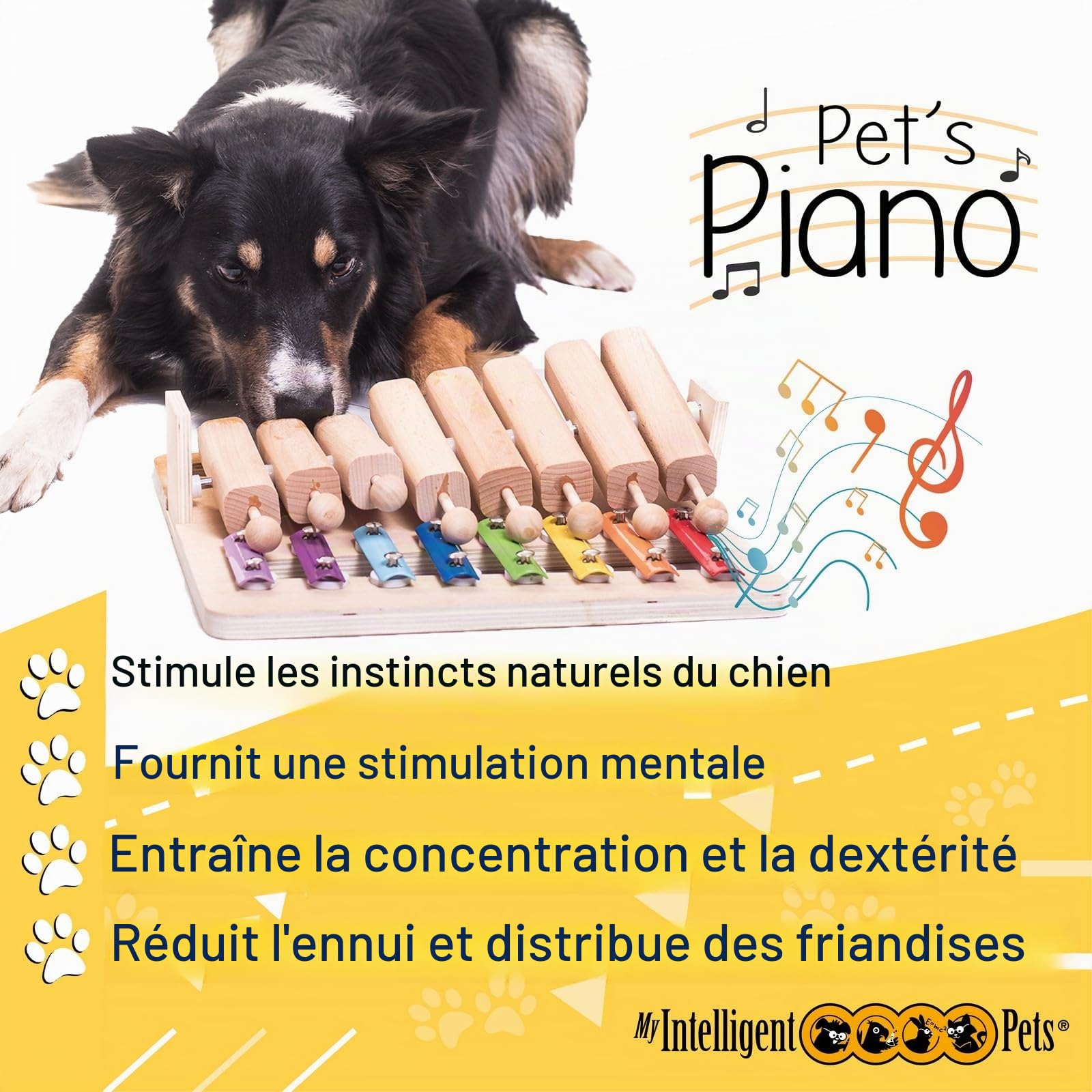 Jouet Chien Occupation – Jouet Interactif pour Chat et Chien - Jeu Intelligence pour Chiens, Jouet Chat Interactif pour Stimulation Mentale et Antiennui - Piano