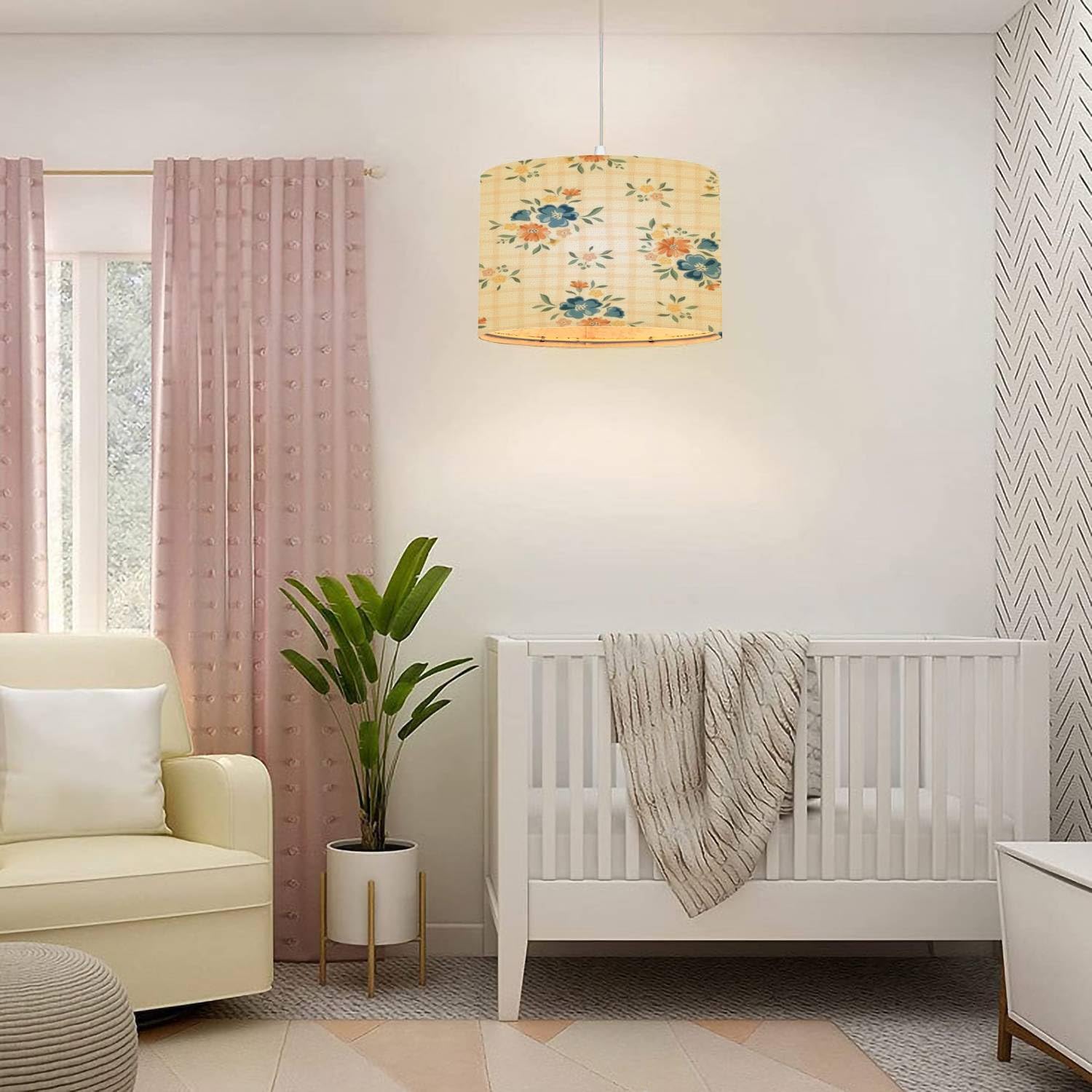 Plug in Pendant Light Delicate Chintz Romantic Meadow