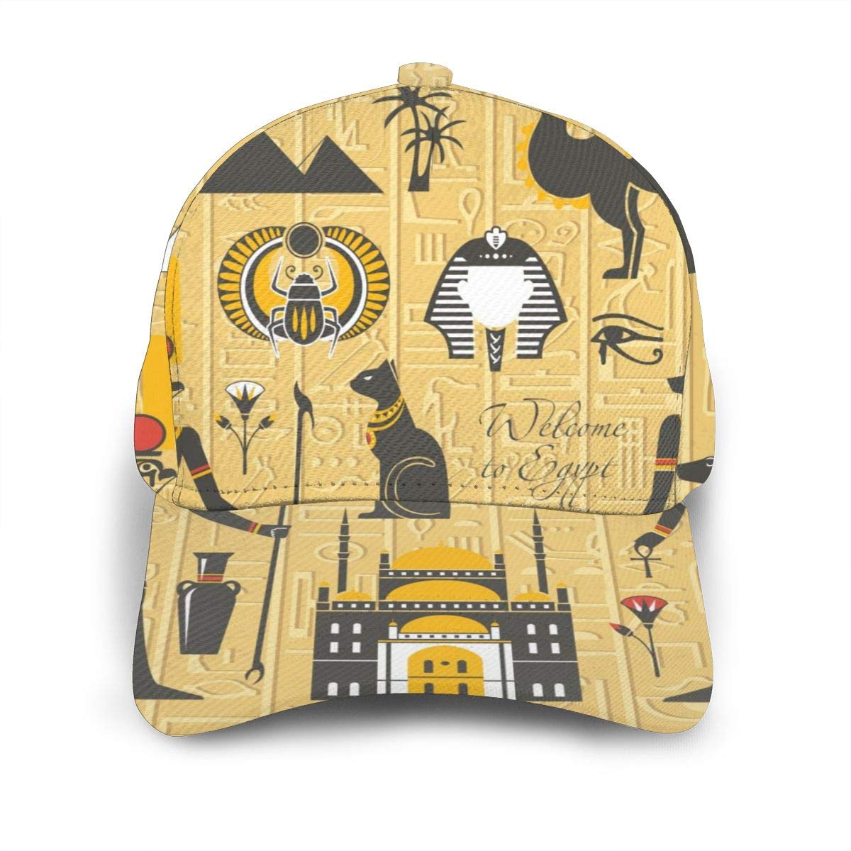 AllPrintInUSAEgyptian Decor Baseball Hat Dad Cap Black