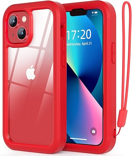 WXR Funda para iPhone 13 miniiPhone 12 Mini, parachoques de silicona suave y parte trasera de policarbonato duro transparente e interior de